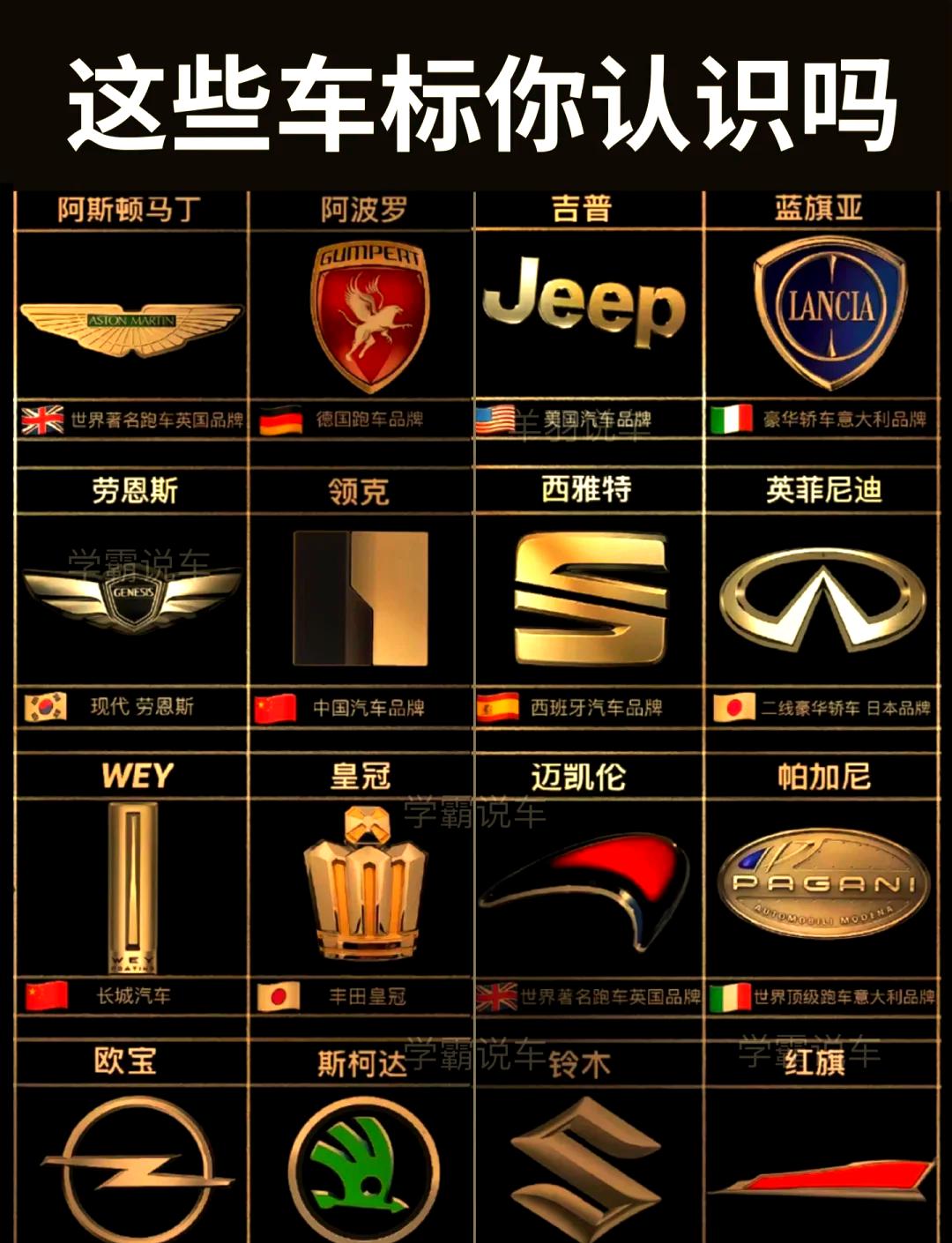 豪车车标大全图片及名称(豪车车标大全图片及名称兰博基尼是哪里的)