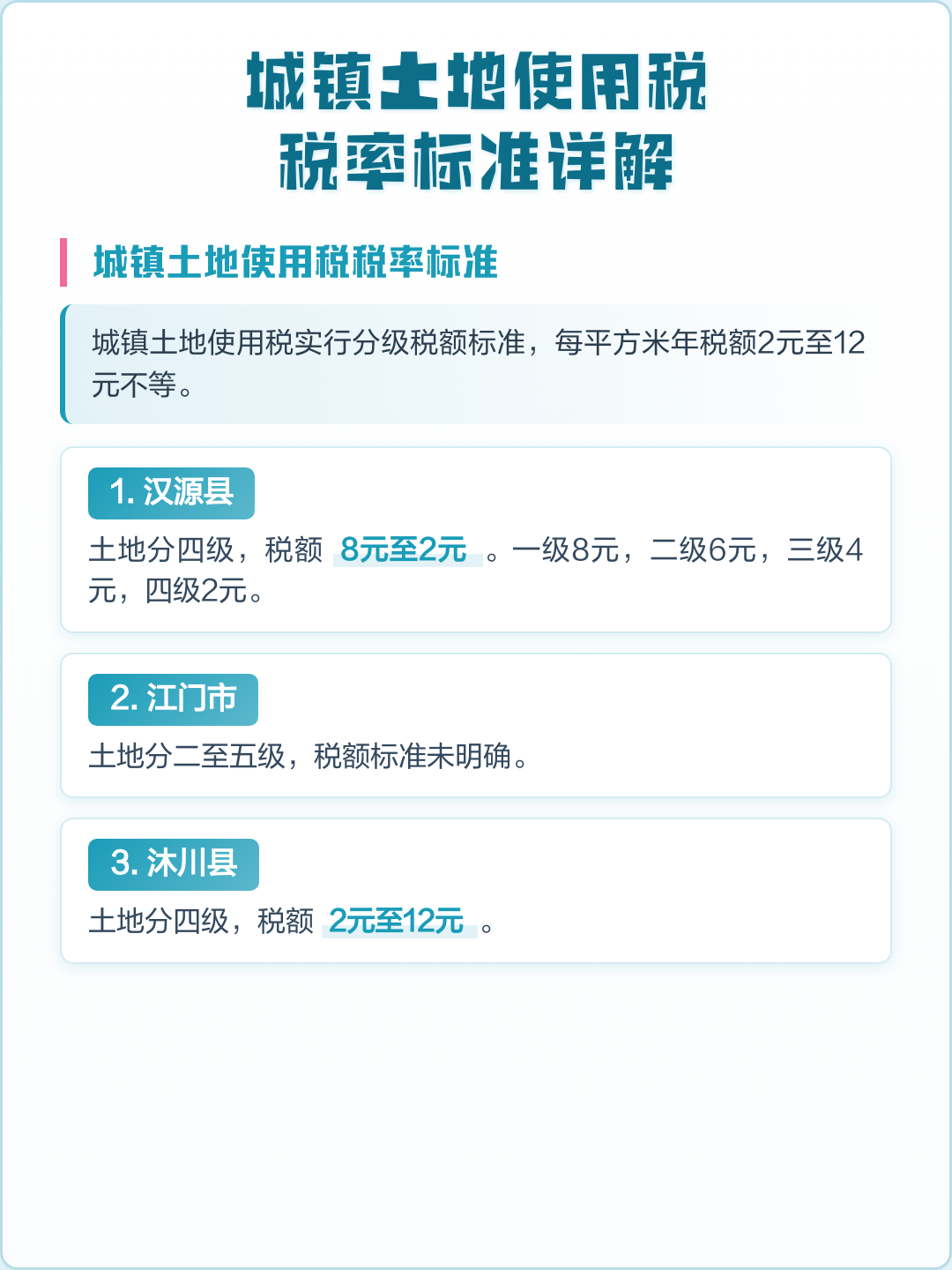 土地使用税税率(土地使用税税率是多少)