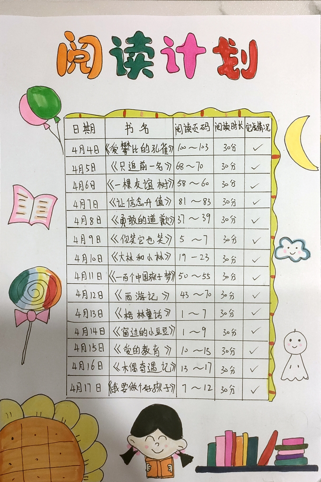读书计划表图片(读书计划表图片可打印)