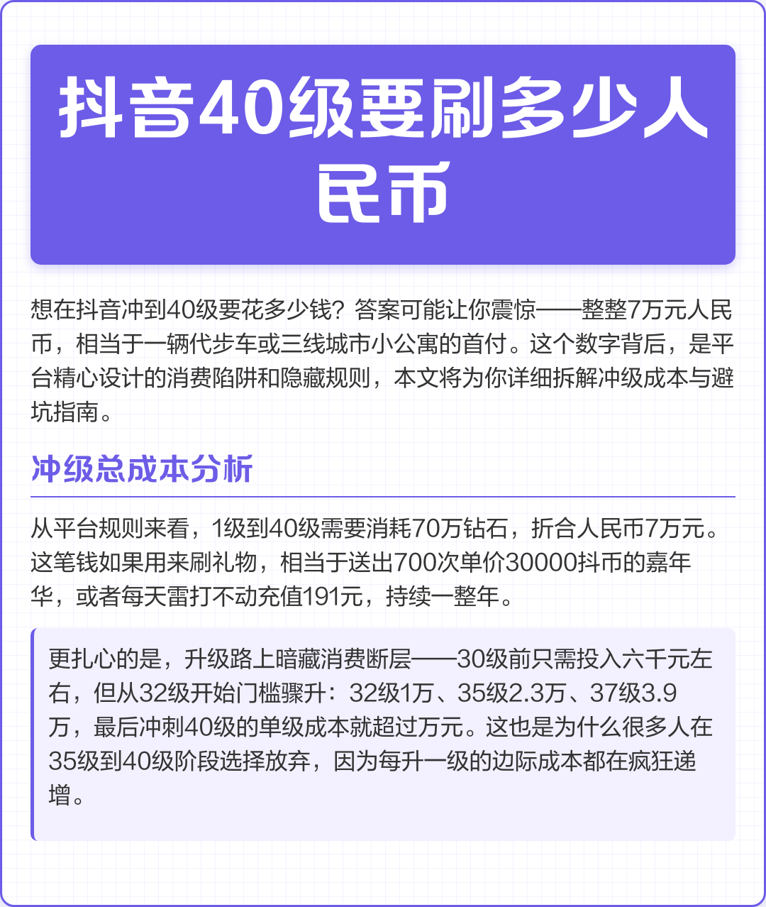 30级要刷多少抖币(抖音30级以上要刷多少钱)